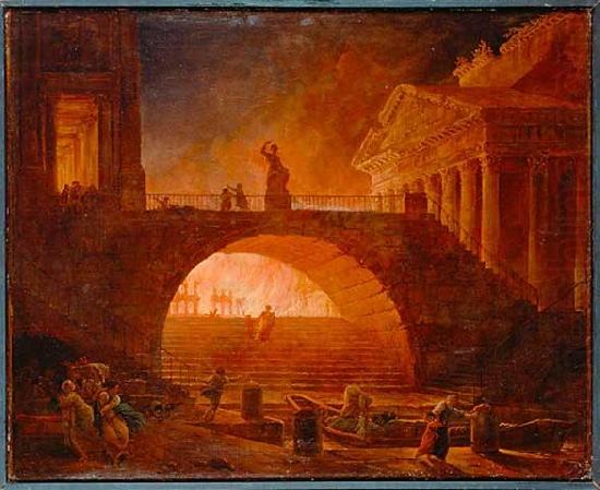 Hubert Robert Fire of Rome china oil painting image